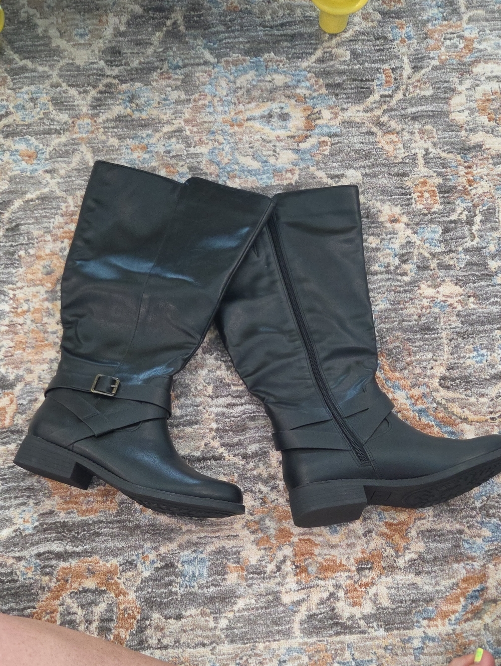 NEW Blue Sol Black Women's Mid-Calf Black Riding  Boots - Classic Style